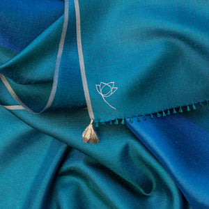 Petit foulard Twin en soie teal femme