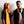 Small two-tone scarf in tangerine silk