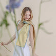 Load image into Gallery viewer, Petit foulard Bicolore en soie céladon
