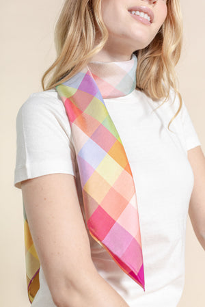 Carré 90 Nuancier en soie multi sun femme