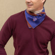 Charger l'image dans la galerie, Carré 70 Horizon choco bleu en soie laine homme
