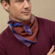 Charger l'image dans la galerie, Carré 70 Horizon choco bleu en soie laine homme
