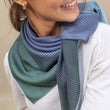 Charger l'image dans la galerie, Carre 95 Chromie bleu orage en soie cachemire femme
