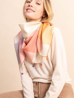 Carré Pastel en soie cachemire blush