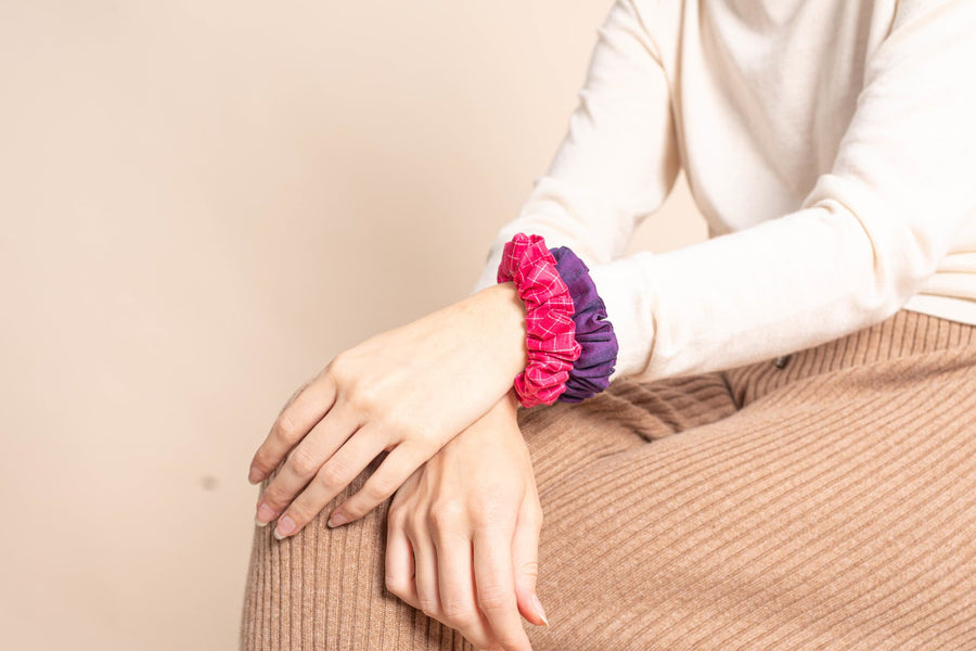 Chouchous en soie - lot de 2 PF - Rose / violet