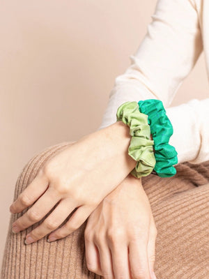 Chouchous en soie - lot de 2 PF - Vert doux / Vert Tonic