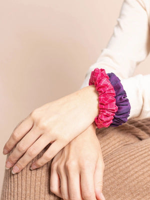 Chouchous en soie - lot de 2 PF - uni rose - uni violet