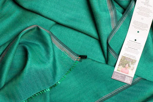 Echarpe Nomade Unie en soie laine cachemire vert