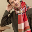 Charger l'image dans la galerie, Echarpe Cambridge rouge en soie laine homme
