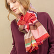 Load image into Gallery viewer, Echarpe Cambridge rouge en soie laine femme

