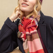 Load image into Gallery viewer, Echarpe Cambridge rouge en soie laine femme
