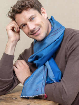 Echarpe City bleu Klein Homme