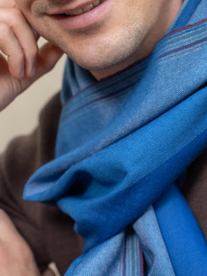 Echarpe City bleu Klein Homme