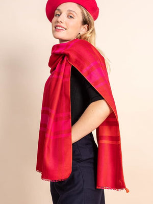 Echarpe Dublin en soie cachemire rouge
