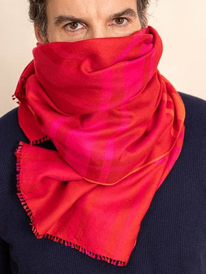 Echarpe Dublin soie cachemire rouge 