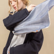 Load image into Gallery viewer, Echarpe Harmonie gris bleute en soie cachemire femme
