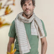 Charger l'image dans la galerie, Echarpe Marlin en soie et lin beige homme
