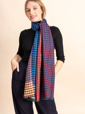 Echarpe Muscade en soie laine jeans