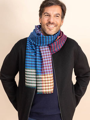 Echarpe Muscade en soie laine jeans