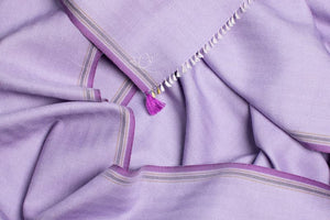 Echarpe Nomade Unie en soie laine cachemire lilas