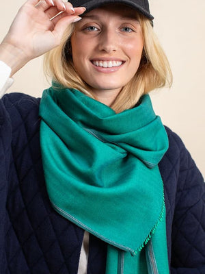 Echarpe Nomade Unie en soie laine cachemire vert