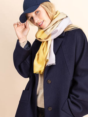 Echarpe Quatuor en soie laine jaune