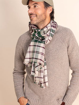 Echarpe Tartan en soie laine vert