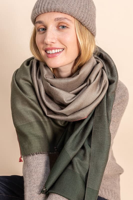 Echarpe Laine Cachemire Femme Echarpe Harmonie En Soie Cachemire