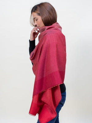 Echarpe Harmonie en soie cachemire rouge