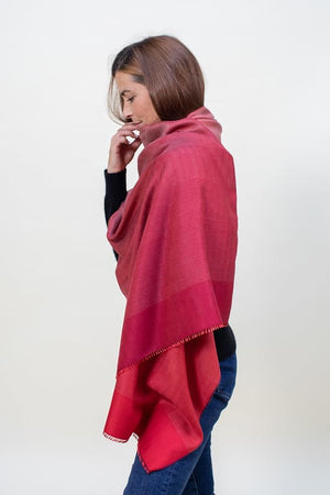 Echarpe Harmonie en soie cachemire rouge