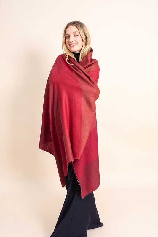 Etole Brume femme soie cachemire rouge bordeaux