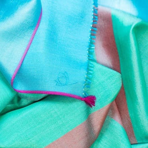 Etole New Asymétrique en soie vert
