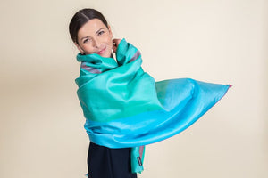 Etole New Asymétrique en soie vert