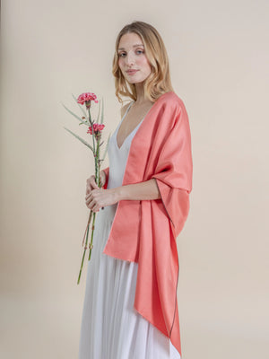 Etole en soie corail femme