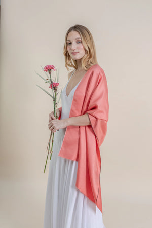 Etole en soie corail femme