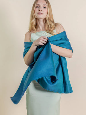 Etole en soie teal femme