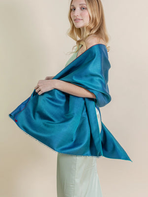 Etole en soie teal femme