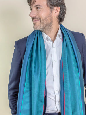 Etole en soie teal homme