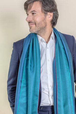 Etole en soie teal homme