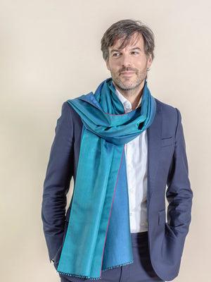 Etole en soie teal homme