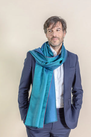 Etole en soie teal homme