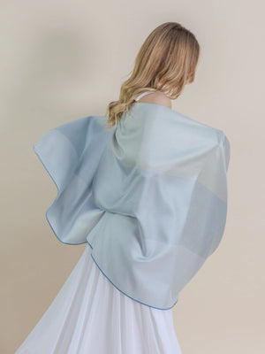 Etole Trio en soie opale bleu femme