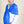 Charger l&#39;image dans la galerie, Etole Unie en soie fine bleu
