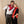 Grand foulard en soie bordeaux et bico rouge