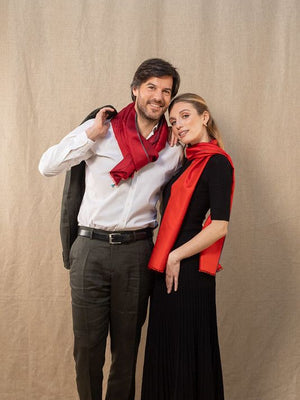 Etole bordeaux et Foulard Bicolore vermillon 