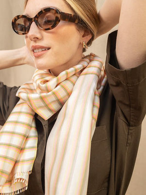 Foulard en soie Aurore crème 
