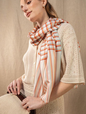 Foulard en soie Aurore vemermillon fem