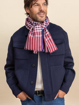 Foulard Krama en soie bordeaux