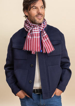 Foulard Krama en soie bordeaux