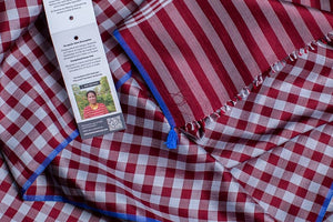 Foulard Krama en soie bordeaux